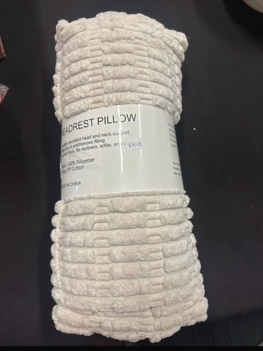 Plush Headrest Pillow - Soft Cream Support
